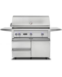42" VIKING Pro Outdoor Grill : Freestanding Grill With Prosear Burner and Rotisserie : VQGFS5421LSS